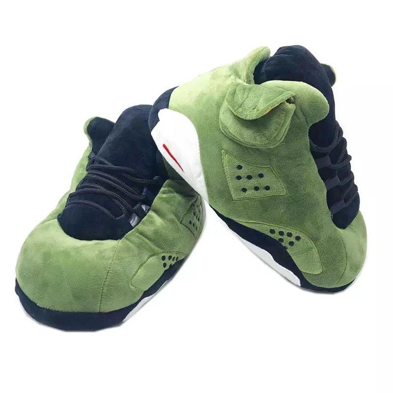 Air Sordan 6 Sravis Scott Retro 'Olive' Plush Jordan Inspired Slippers